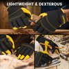 JUMPHIGH Safety Work Gloves, Men's Utility Mechanic Working Gloves for All Purpose, Touchscreen Compatible, Flexible Breathable Fit, Padded Knuckles & Palm (Yellow/M)