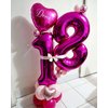 Hot Pink 18 Number Balloons, 40 Inch Giant Number 18 Balloons Foil Mylar Helium Hot Pink Number Balloons for 18th Birthday Party Supplies Anniversary Event Celebration Decorations