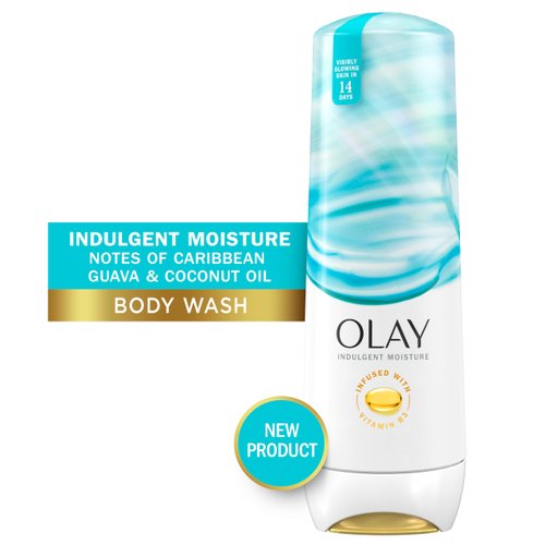 Olay Body Wash Indulgent Moisture for Women, Infused with Vitamin B3, Notes of Caribbean Guava and Coconut Scent, 20 fl oz