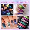 YEPYEPGO 9D Cat Eye Gel Nail Polish Set 12 Colors, Cat Eye Gel Polish with Magnet, Magnetic Cateye Gel Chameleon Galaxy Effects Professional Use for Salon- Set