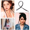 KALLORY Bangs Hair Clip 4pcs Braided Hair Extensions, Clip in Braid Hair Extensions Braids Braided Hair Piece for Women Festival Daily Wear Braided Wigs