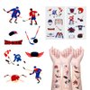 24 Sheets Ice Hockey Temporary Tattoos, Birthday Decorations Hockey Party Favors