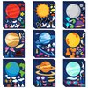 WATINC 45pcs Make Your Own Planet Stickers Games, 9 Planets Solar System Birthday Party Favor Stickers for Kids, DIY Outer Space Make a Face Sticker for Children, Craft Kit Toy for Kids Party Supplies