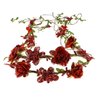 Floral Fall Adjustable Bridal Flower Garland Headband Flower Crown Hair Wreath Halo F-83 (Style 2 Red)