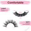 SONAFEEL Eyelashes Russian Volume Strip Lashes D Curl Mink Lashes Fluffy 20mm 10Pairs Curly Eyelashes Pack Dramatic Thick Lashes Look Like Extensions