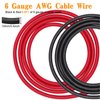 Taukealugs 6 AWG Gauge Wire UL1015 Battery Power Tinned Oxygen Free Copper OFC Welding Cable Boat Inverter Red Black Total 13.1FT and Lugs Terminal Connectors with Heat Shrink Tube