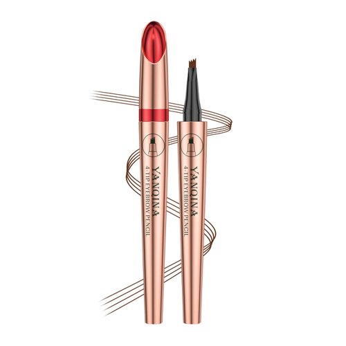 Anifer Liquid Microblading Light Brown Eyebrow Pencil. - Waterproof, Long-Lasting, Natural, 4-Point Fork-Tip Eyebrow Pen（Light Brown 1#）