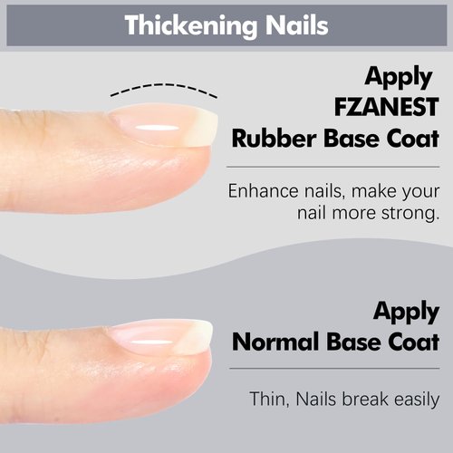 FZANEST Clear Rubber Builder Base Gel Nail Polish,5 in 1 15ml Builder Gel For Nails In A Bottle,Nail Strengthener Gel,Quick Extension Nail Gel,Soak Off Long Lasting UV LED Rubber Base Coat