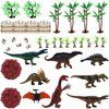 MIUTRUE Dinosaurs Cake Decorating Kit Plastic Dinosaurs Figures Trees & Dinosaur Eggs and Egg Nest Dinosaur Figures Toy for Kids