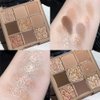 FLYEEO 9 Colors Matte Nude Pink Shimmer Gold Dark Brown Colorful Eyeshadow Palette Matte Shimmer Korean Natural Eye Shadow palettes Highly Pigmented Naturing-Looking Long Lasting (05#)
