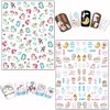 Cartoon Nail Art Stickers, Cute Animal 3D Self-Adhesive Decals Design, Unicorn Bear Dog Cat Flowers Chicken Rabbit Heart Baby Nail Decoration for Women Girls Manicure Charms Acrylic Supplies(8 Sheets)