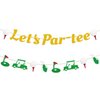 Gifloon Pre-Strung Golf Themed Birthday Banner, NO-DIY Let’s Par-tee Banner Golf Sports Theme Party Decorations for Retirement Baby Shower, Gold