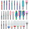 Depvko 30Pcs Nail Drill Bits,3/32 Inch Ceramic Bits for Nails Sets, Diamond Cuticle Efile Carbide Remover Bits for Home Salon Acrylic Gel Nail Manicure Pedicure Tools(Come with 3 Cases)