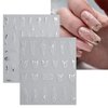 JMEOWIO 9 Sheets Marble Line Nail Art Stickers Decals Self-Adhesive Pegatinas Uñas Silver Nail Supplies Nail Art Design Decoration Accessories