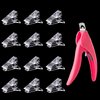 12Pcs Nail Tips Clip for Quick Building Polygel Nail Forms Nail Clips for Polygel Finger Nail Extension UV LED Builder Clamps Manicure Nail Art Tool with 1Pcs False Nail Tip Trimmer