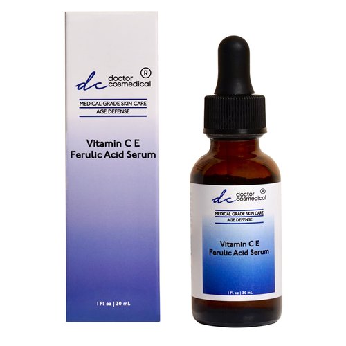 Doctor Cosmedical Vitamin C & E Ferulic Acid Face Serum | Organic Vitamin C E | Best Vitamin E C for Scars | Perfect Skin Brightening Face Serum for All Skins | 100% Vitamin C & E | 1 FL Oz/30ml