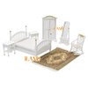 iLAND Victorian Dollhouse Furniture 1/12 Scale, Brewster Dollhouse Bedroom Furniture Set (White & Gold)