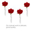 Rose Flower Hair Clips, 4PCS Small Red Rose Hair Clip, Bridal Hair Pins Flower for Women Wedding Halloween Party(Red)