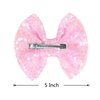 Love Fairy Glitter Bow Hairpin - A sparkling sequin bow tie hair clip, 5 inches, perfect for girls, teens, and women (Pink)