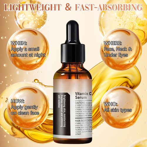2 PCS Vitamin C Facial Serum Essence, Skin Care, Hydration, Skin Moisturized, 30 ml, 1.01oz
