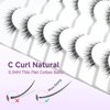 Lashes False Eyelashes Natural Cat Eye Lashes 14mm Wispy Eyelashes with Thin Band 3D Volume False Lashes Soft Strip Lashes Pack C Curl Natural Eyelashes Fake Lashes 7 Pair EVENTILL