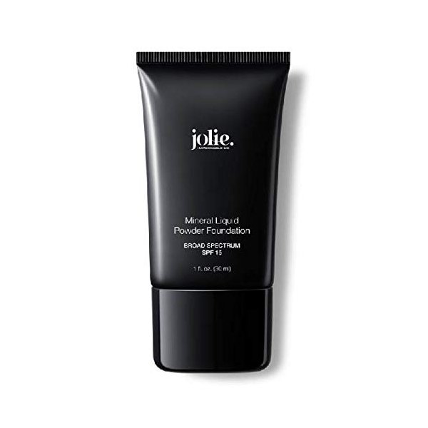 Jolie Liquid Powder Mineral Foundation, Super Silky Hydrating Oil-Free Makeup, SPF 15 Mineral Sunscreen & Primer - Vitamins A, C & E Antioxidants, For All Skin Types (Cameo Beige)