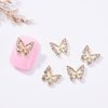 20Pcs Shiny Alloy Butterfly Nail Charms Crystal Butterfly Nail Rhinestones 3D Nail Charms for Acrylic Nails Gold Silver Butterflies Nail Gems Nail Jewels for Women Girls Nails DIY Manicure Decoration