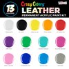 Crazy Colors Premium Acrylic Leather and Shoe Paint Kit, 13 Colors, Deglazer, 4-Piece Brush Set - 1 oz Bottles, Flexible, Scratch Peel Resistant - Artist Sneakers, Jackets, Bags, Purses, Furniture