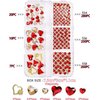 6Girds 767PCS 3D Red Heart Nail Art Charms Love Nail Gems Glitter Decoration Red Valentine's Day Nail Heart Round Diamond Frame Studs Metal Nail Art Rhinestones for Women Decorations Manicure Charms