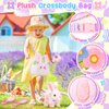 NINAOR Bunny Toys for Kids with Crossbody Bags, Interactive Rabbit Toys with Sounds Jumping Wiggling Ears, Pretend Play Robot Pet Care Cute Stuff for Girls Trip Plushies Easter Basket Birthday Gifts