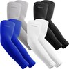 YQXCC 4 Pairs UV Sun Protection Arm Sleeves for Men & Women - Tattoo Cover Up - UPF 50 Sports Compression Cooling Arm Sleeve