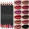 IS'MINE 12PCS Lip Liner Pencil, Nice Color Precise Lining Creamy formula Versatile Long Wood Eyeliner Lip Lining kit (Set A)