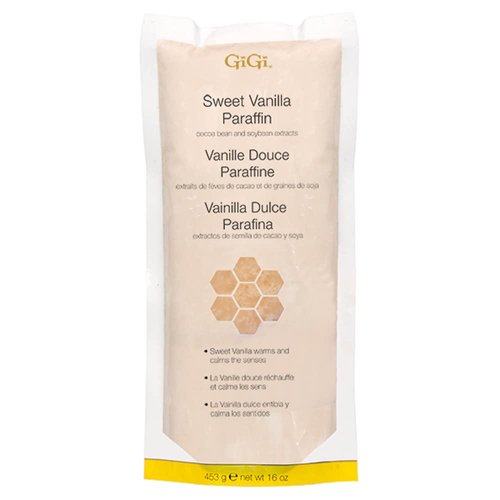 GiGi Sweet Vanilla Paraffin Wax | Paraffin Bath Wax With Spa Quality Finish | with Cocoa Bean and Soybean Extracts | 16 Oz.