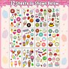 Partywind 145 Luminous Styles Donut Party Supplies Temporary Tattoos for Kids, Glow Donut Ice Cream Birthday Party Decorations Favors for Girls, Donut Themed Tattoo Stickers with Cupcake Candy