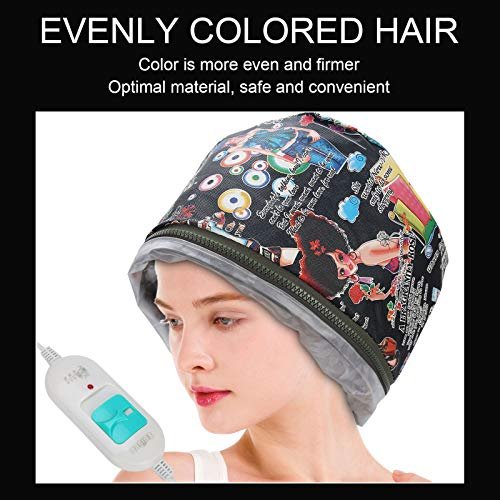 hair oil,Hair Steamer Cap, 3 Gears Electric Hair Deep Conditioning Heating Oil Treatment Baking Hat Nourishing Hair Care Tool Spa Hot Head Care for Home Use(US)