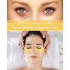 Beautistin Under Eye Patches Silicone - 2 Pairs Reusable Eye Patches, Eye Wrinkle Patches, Reusable Under Eye Mask, Plump Fine Lines & Wrinkles, with Metal Eye Cream Applicator, Tin Case, Gold