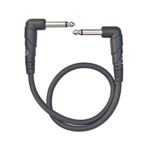 D'Addario Accessories Guitar Cable - Guitar Patch Cable - Instrument Cable - Guitar Accessories - 1/4 Inch Right Angle Cable - 1 Foot/0.30 Meters - Right Angle - 1 Pack