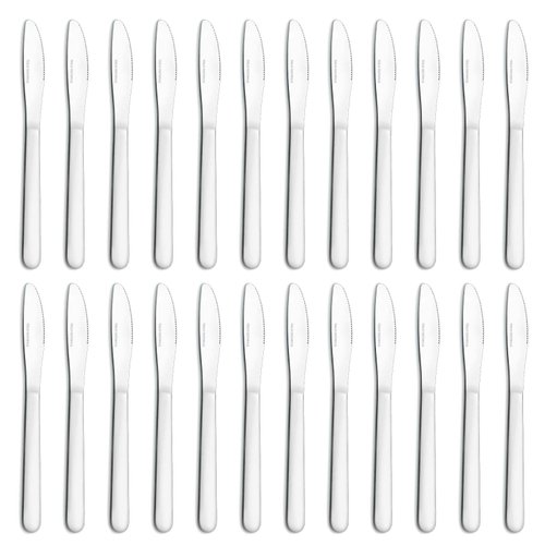 Funnydin 24 Pieces Dinner Knives Set, 8.1" Inches Table Knives Set, Durable Butter Knife, Food Grade Stainless Steel Dinner Knife, Cost-effective Knives Silverware - Mirror Polished, Dishwasher Safe