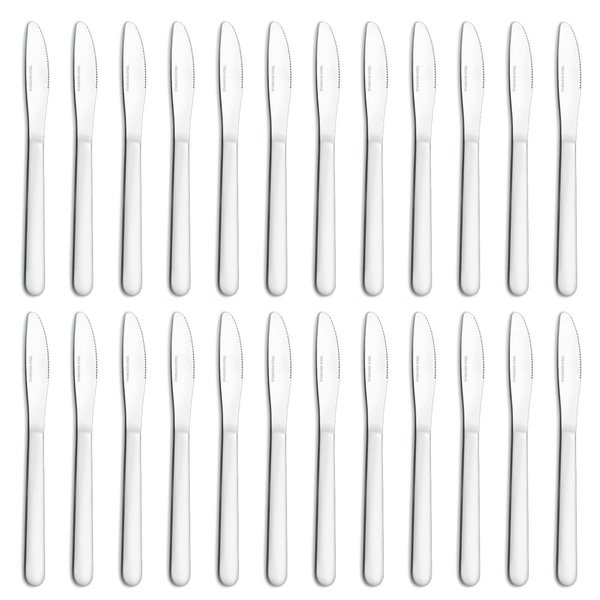 Funnydin 24 Pieces Dinner Knives Set, 8.1" Inches Table Knives Set, Durable Butter Knife, Food Grade Stainless Steel Dinner Knife, Cost-effective Knives Silverware - Mirror Polished, Dishwasher Safe
