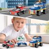 COGO MAN 3in1 City Police Building Set, Police Car Transporter Building Toys, Police Truck with Trailer & Rescue Helicopter, Police Chase Building Kit, Gift for Boys Kids Aged 6-12, 249 PCS