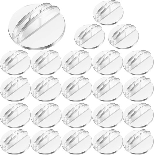 Yinkin 50 Pcs Card Stands Translucent Plastic Card Holders Game Card Stands Paper Miniature Bases Clear Paper Board Clips for Table Numbers Business Price Tags Menus Labels Party, 1 Inch