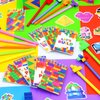 BOIKOKY 148Pcs Building Block Party Favors Set - 24 Block-Themed Notebooks, 24 Decorative Pens, 100 Stickers for Kids Building-Themed Birthday Party Classroom Prizes Supplies