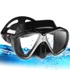 Snorkel Diving Mask Panoramic HD Swim Mask, Anti-Fog Scuba Diving Goggles,Tempered Glass Dive Mask Adult Youth Swim Goggles with Nose Cover for Diving, Snorkeling, Swimming (A-Black)