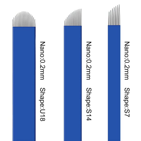 Microblading Needles,Disposable Eyebrow Tattoo Needle,Permanent Makeup Microblading Needles,Manual Blades(S7+S14+U18) 30pcs