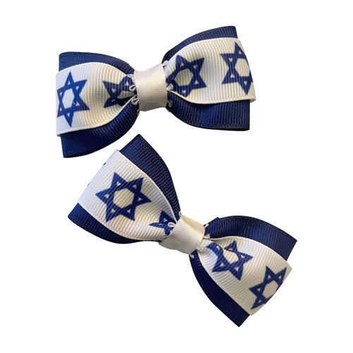 Hannukah Holiday Girls Hair Bow Set, Little Girl Bows, Pigtail Hair Bows, Toddler Hair Bows,