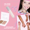 Petite 'n Pretty Makeup Set for Kids (Silver) - Face & Body Makeup for Kids, Tweens, Teens - Highlighter, Body Shimmer Glitter, Lip Gloss, Makeup Brush, Made in the USA