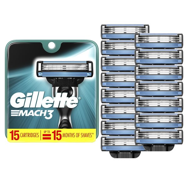 Mach3 Razor Refills for Men, 15 Razor Blade Refills