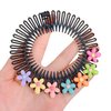 Black Stretchy Full Circles Comb Plastic Circular Hair Comb Stretchy Headband Holder For Women Girls Comb Hair Clips Broken Hair Ar Hair Combs Styling Tools and Appliances
