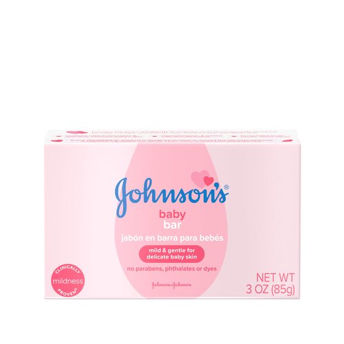 Johnson's Baby Body Soap Bar, Gentle for Bath and Skin Care, Hypoallergenic & Dermatologist Tested, Paraben, Phthalate & Dye Free, 3 Oz