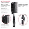 Cricket Static Free Ponytail Double-Sided Bristle Hair Brush - Smoothing, Teasing, and Volume – Anti-Static Brush for Frizz-Free Ponytails and Updos, Includes 3 Elastic Hair Ties